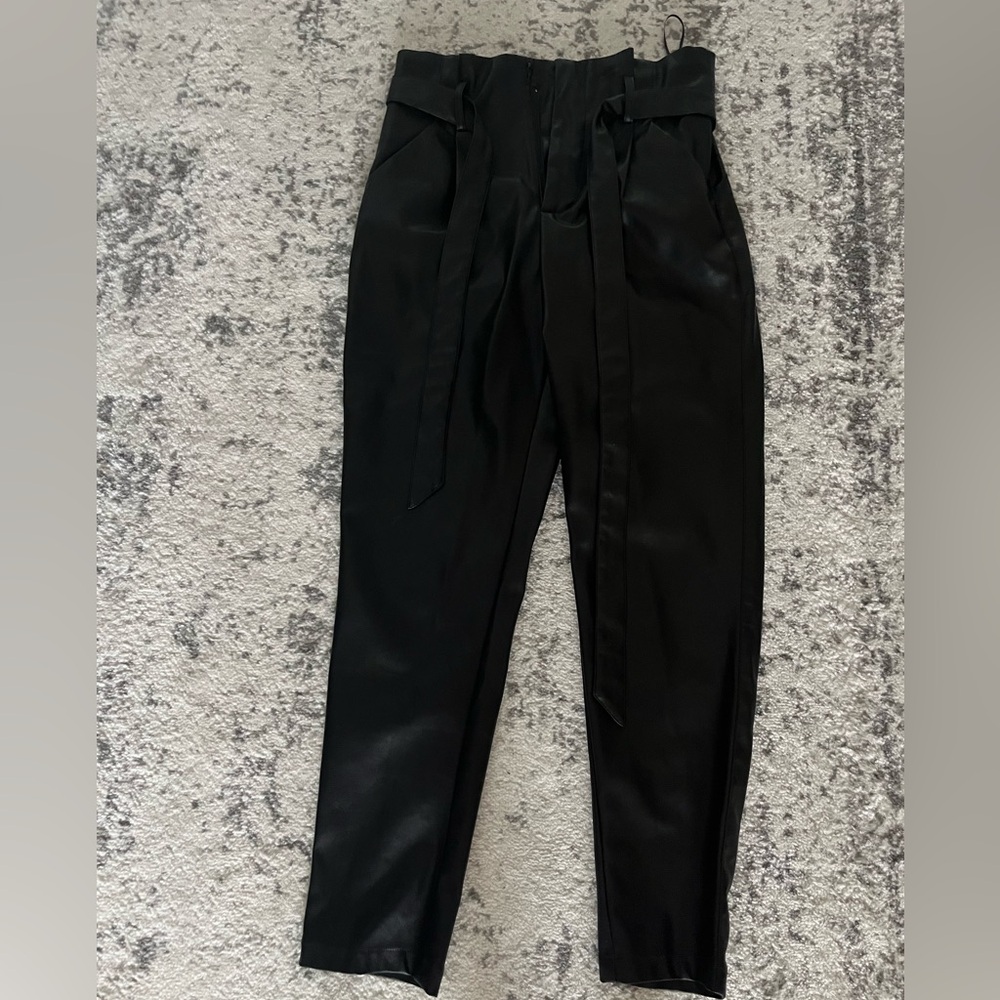 Stylish Black Pleather Pants